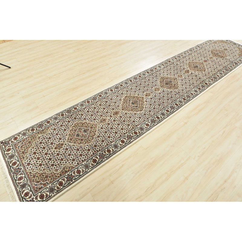 Neilpatrick One-of-a-Kind Runner 2'7" X 13' New Age Runner Wool Area Rug in Black/White/Brown