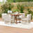 5-Piece Extendable Patio Dining Set with a Butterfly Leaf Round Table and 4 Rattan Cushioned Armchairs
