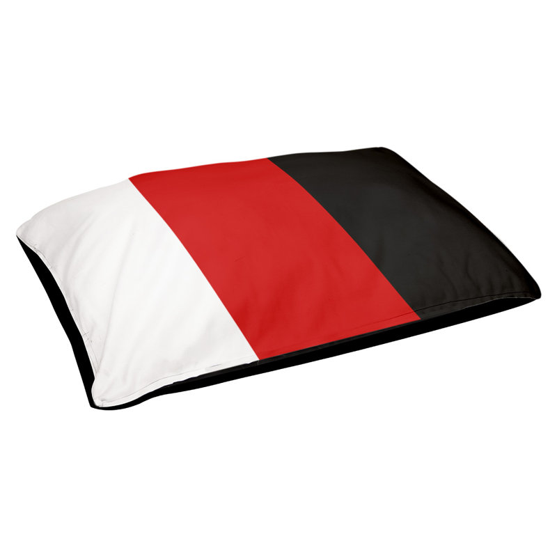 Coussin Atlanta, Très grand (l 50 po x P 40 po x H 7 po), Blanc / rouge / noir