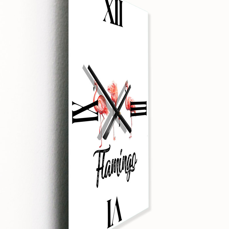 Horloge murale trois flamants roses, Petit