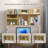Furnier Desktop Bookshelf With 7-compartment Organizer & Grid Panel-460446334