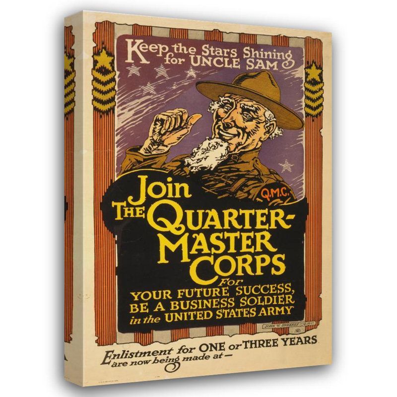 «Keep the Stars Shining for Uncle Sam - Joint the Quartermaster Corps» par John W. Sheeres - Art mural sur toile tendue avec châssis