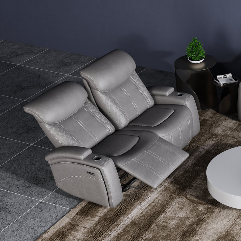 Causeuse inclinable en cuir végétalien 63,5 po Jubaira