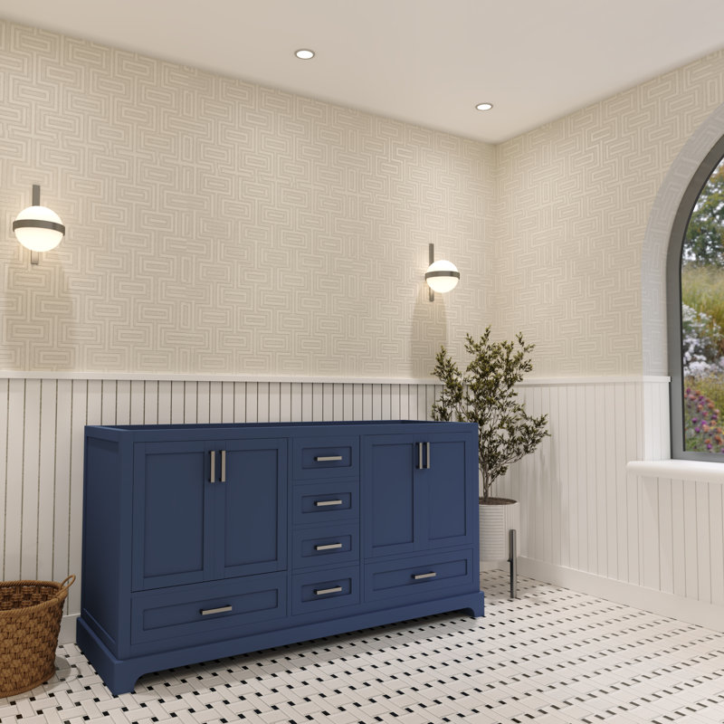 Base de meuble-lavabo double 59,4 Maya seulement, Bleu marine
