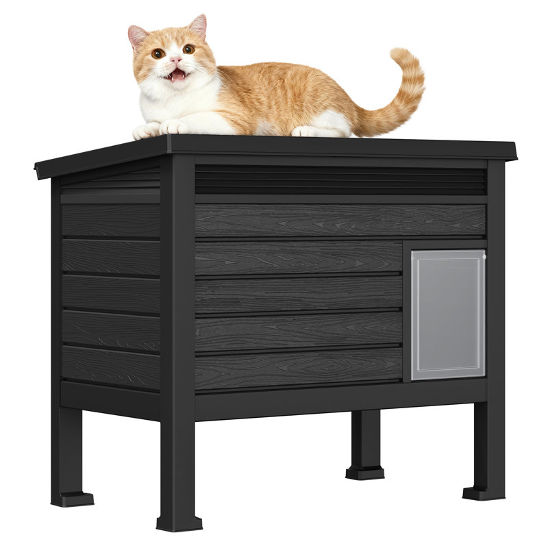 Outdoor Cat House,  Plastic Cat House Waterproof With Raised Floor
