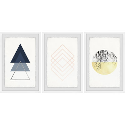 Sequence Of Shapes Triptych by Eyre Tarney - 3 Piece Single Picture Frame Set