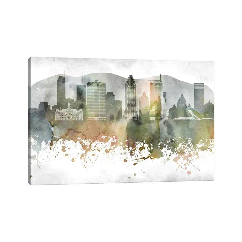 Montreal Skyline - Wrapped Canvas Print, 66.04cm H x 101.6cm W x 1.905cm D