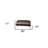 38" Gray Wool and Brown Ottoman