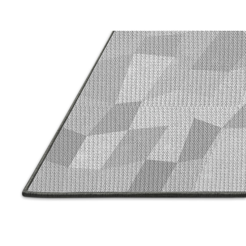 Tapis rond gris à motif géométrique, Rectangle 2 pi x 3 pi