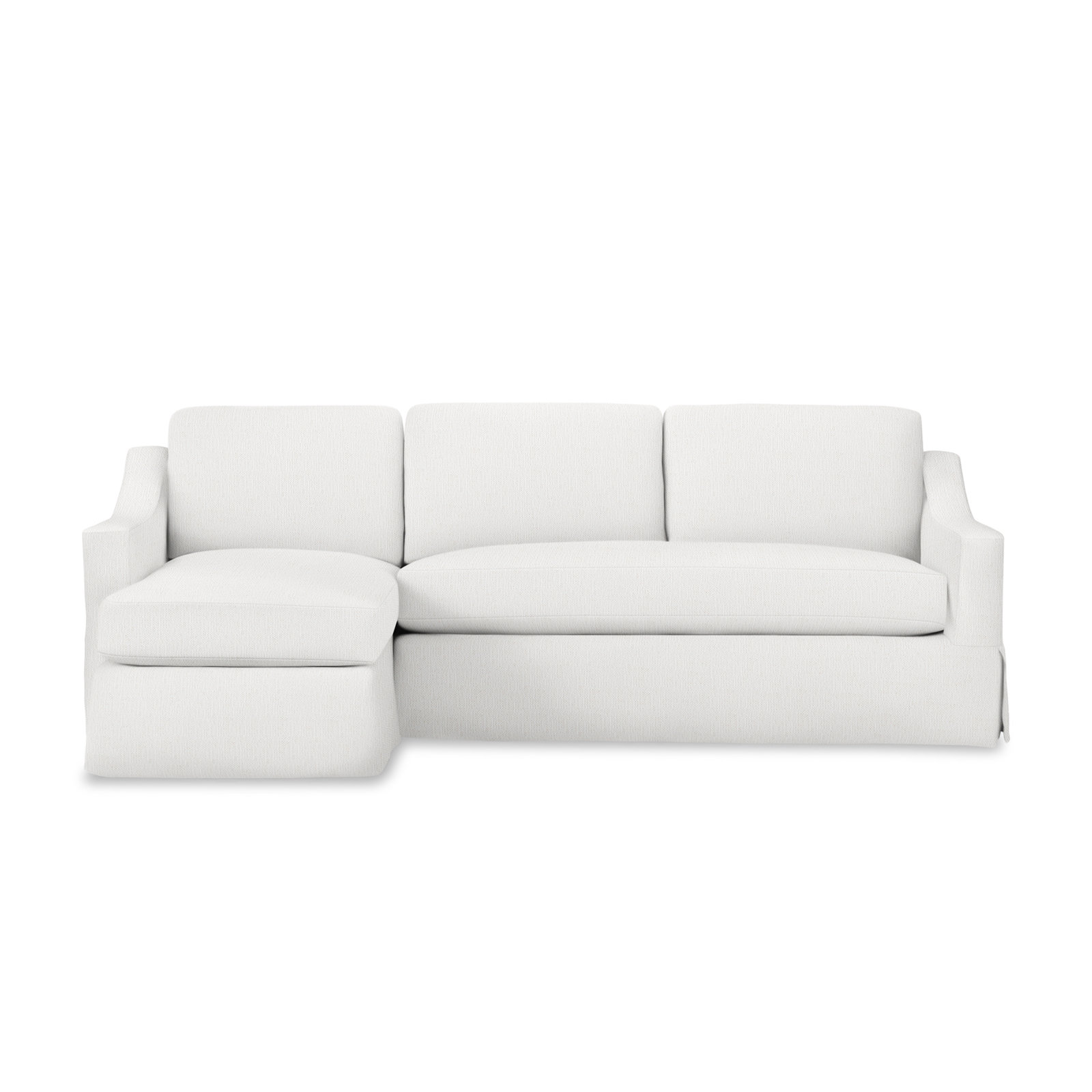 Cranbrook Upholstered Chaise Sectional, Left Hand Facing, Nomad Snow Crypton® Chenille