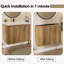 Armoire murale pliante avec lavabo en céramique, conception compacte pour salles de bain modernes, installation facile et fabrication durable-678040717-678040715