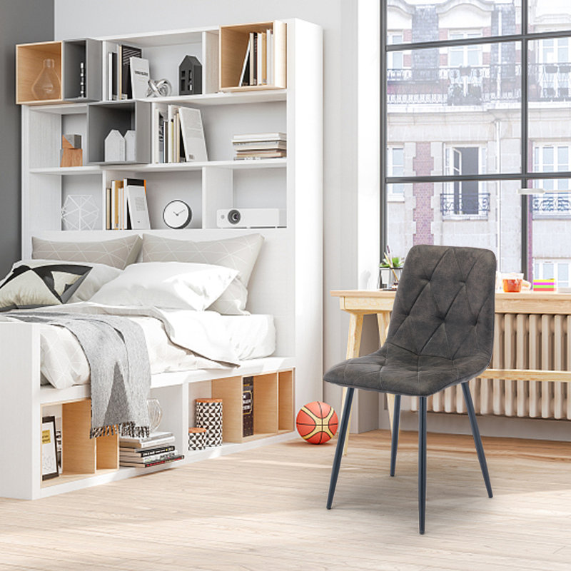 Chaise rembourrée Abbie-Marie, Gris