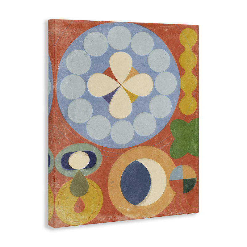  Art mural rétro sur toile de formes symboliques par Victoria Barnes, H 30 po x l 24 po