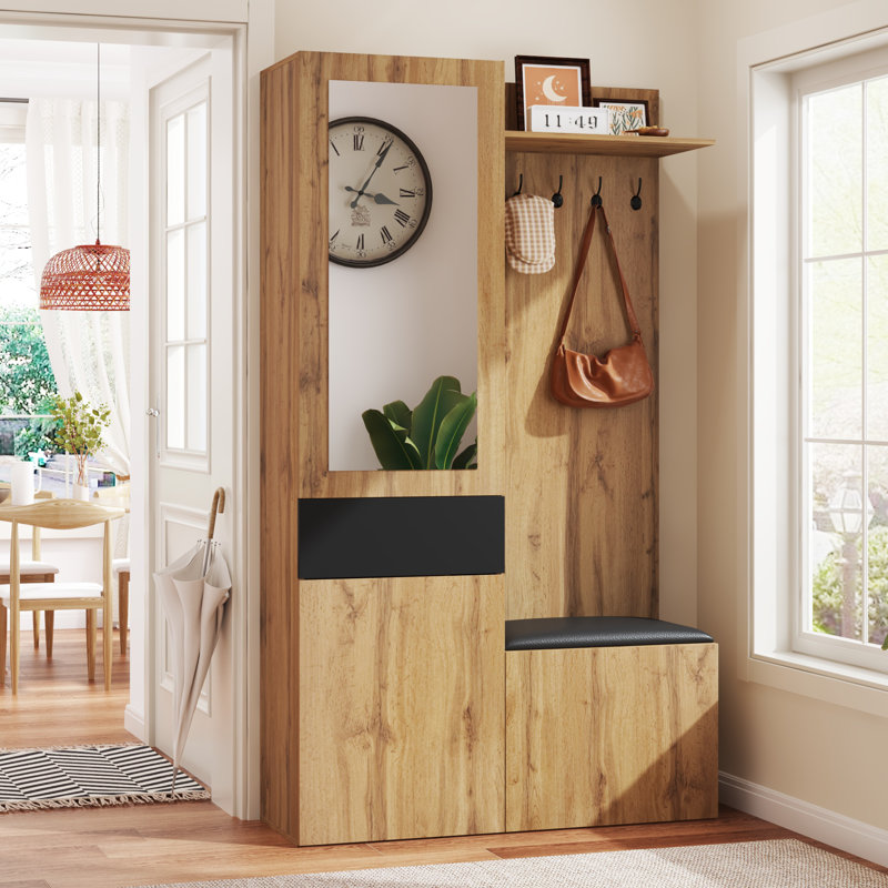 100 cm W Hallway Set with Storage Bench and Shoe Storage
