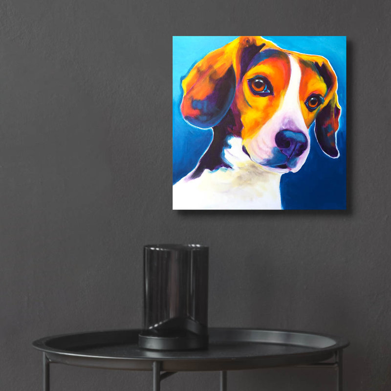 "Beagle - Martin" par Dawg Painter, H 12 po x l 12 po