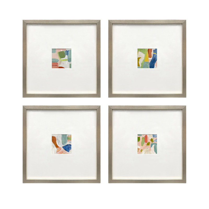 Ensemble d'art mural contemporain abstrait 4 pièces