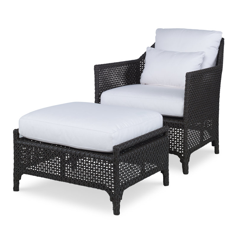 Tangier Outdoor Ottoman, Chalk White, Beige/Brown 71628L22