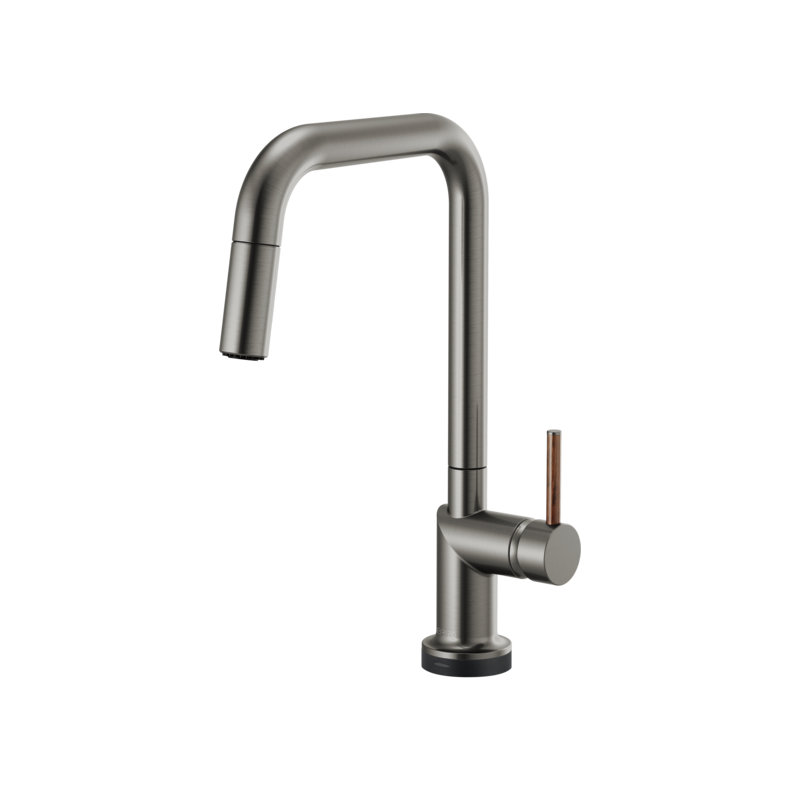 Odin® SmartTouch® Pull-Down Faucet with Square Spout, Wood Lever, Luxe Steel