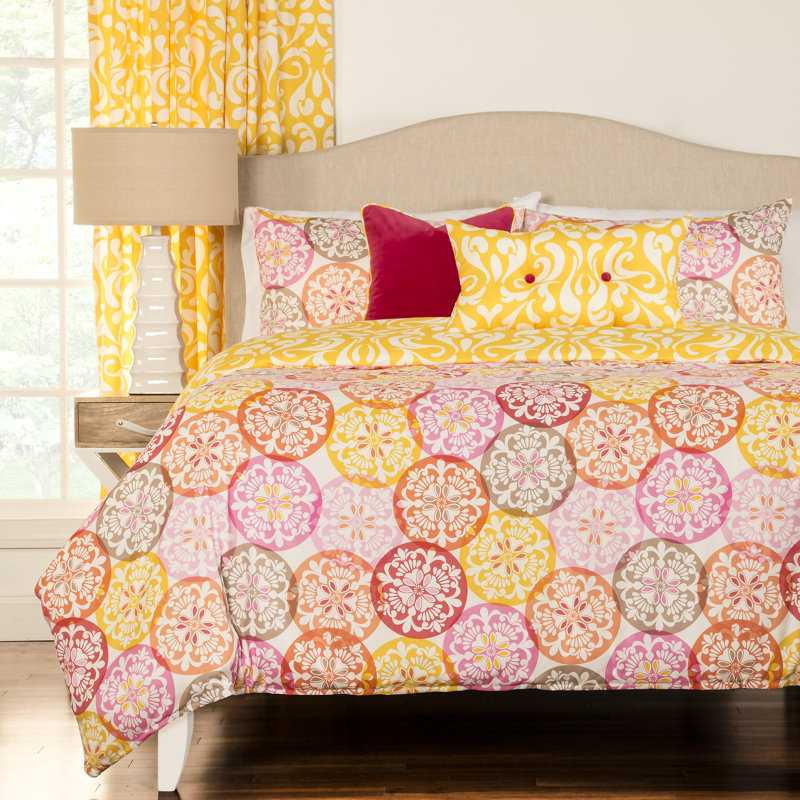 Appleton Modern & Contemporary Polyester Damask Duvet Cover & Insert, Twin