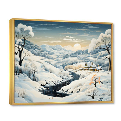 «Countryside Snowy Minimalisme Winter III», reproduction sur toile