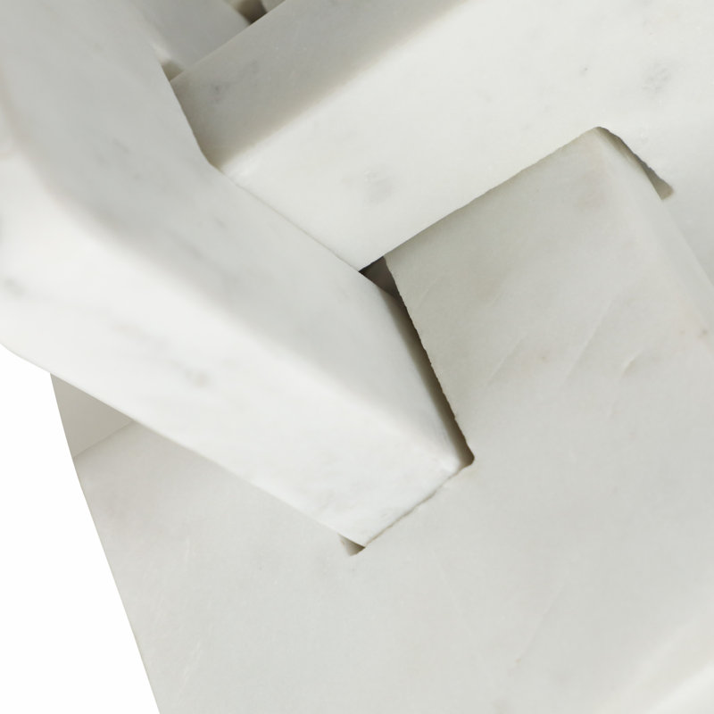 Objets décoratifs emboîtables en pierre et en marbre modernes avec motif géométrique empilé pour un style contemporain