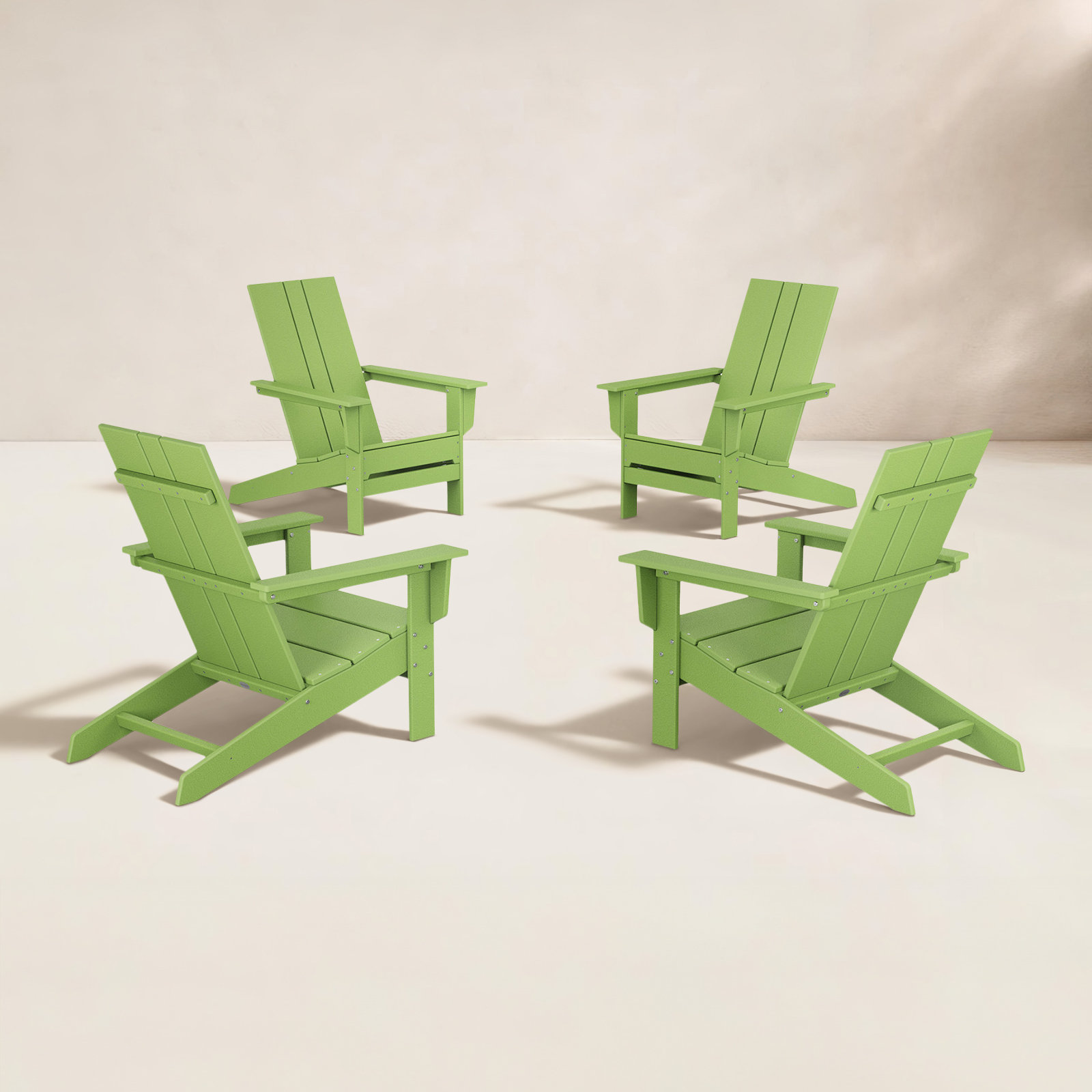 POLYWOOD® x Adirondack Chair Set, Lime
