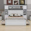 Lit en bois avec armoire, tablette et prises tout-en-un-524850449