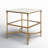 Libertine Genuine Marble and Metal End Table with Glass Storage Shelf-63189042