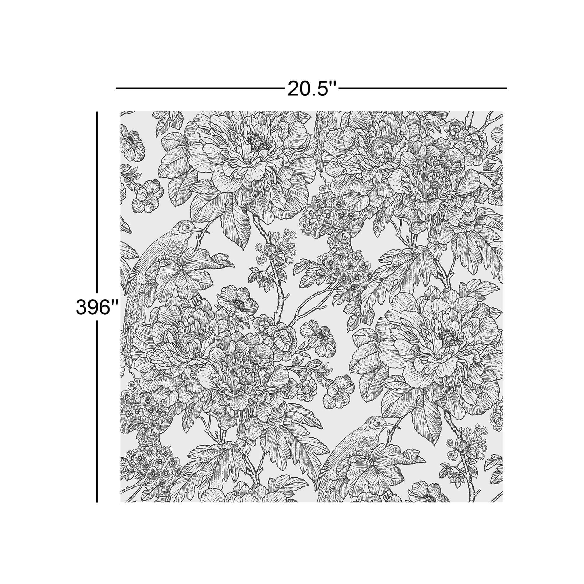 Viola Floral Wallpaper, Black