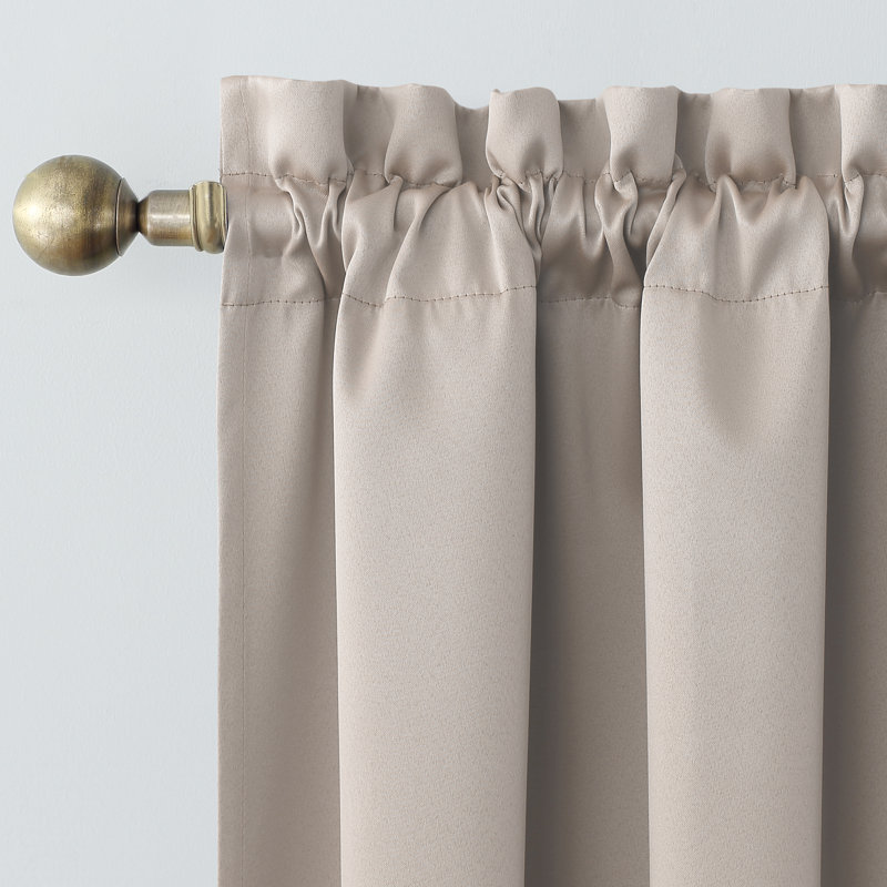 Stone Blackout Rod Pocket Polyester Curtain Panel 52 x 63