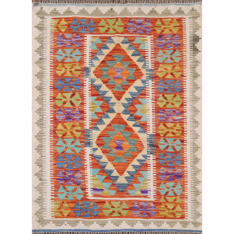 South Western Kilim Oriental Accent Rug 3x4