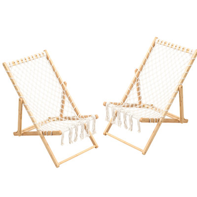 Pair Of Handwoven Seat Lounge Chairs For Beach And Living Room, Wear - , No Assembly, 18.65 In Width, 47.17 Package Depth Patio With Seat, Suitable Balcony, Installation, 23.03 Width