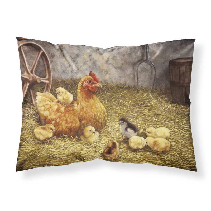 Taie d’oreiller à poule et poussins de poulet