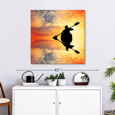 Sireci Kayaker Sunset Silhouette