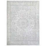 Hand Knotted Wool Oriental Area Rug in Ivory/Beige/Light Gray