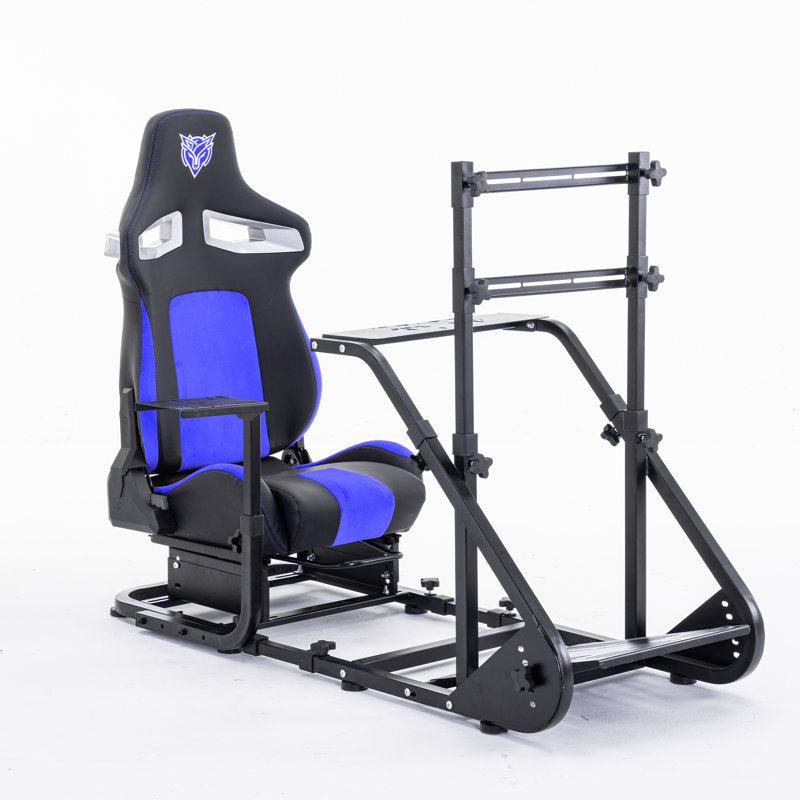 Adjustable Racing Wheel Simulator Cockpit With Ergonomic PU Leather Seat, Reinforced Metal Frame, Compatible With Fanatec, Thrustmaster, Logitech, Moza, PXN, For PS5, PS4, Xbox, PC