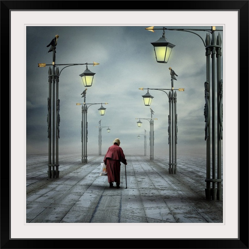 «Straub Walking» par Alexander, reproduction de photo, Cadre blanc, H 38 po x l 38 po x P 1 po