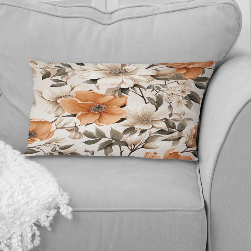 Coussin décoratif à motif floral rétro