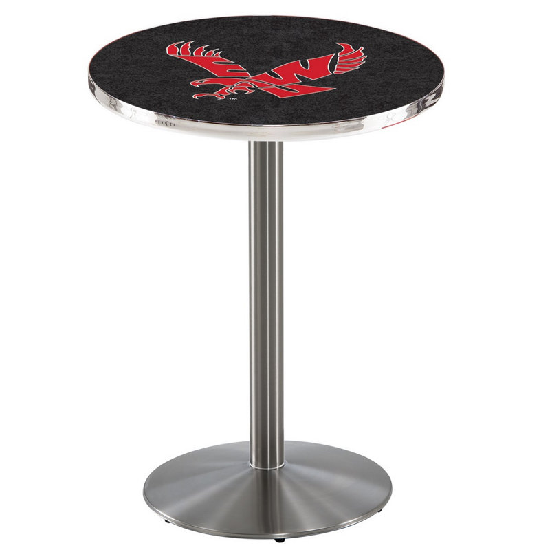 Round Metal Base Dining Table, Stainless Steel, Eastern Washington University