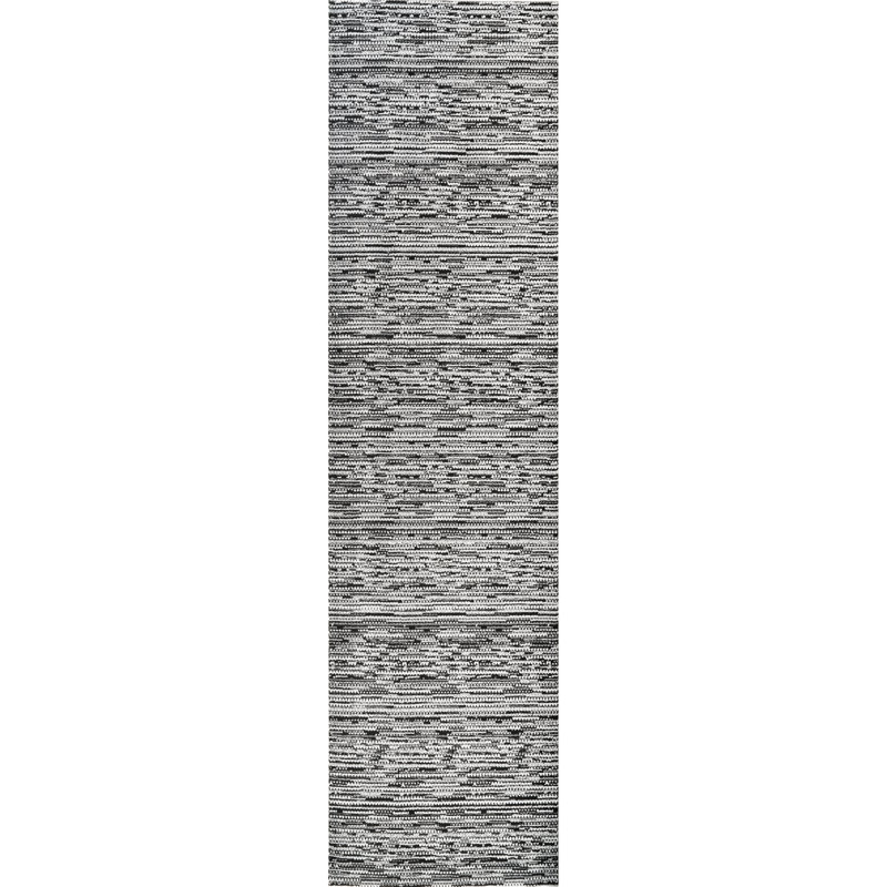 High-Low Preston Rug, Runner 2'7" x 10', Black/Gray