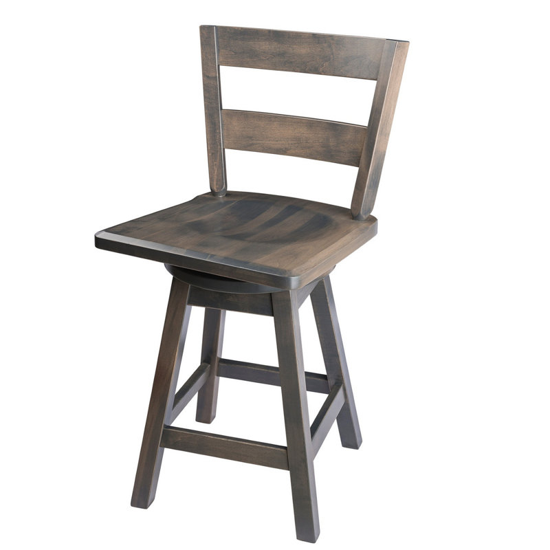 Caire Swivel Solid Wood Counter Stool, Antique Slate, Bar Stool (30" Seat Height)