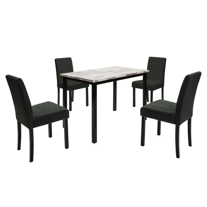 5-Pcs Dining Set, Black