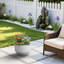Grand bac à fleurs en pot blanc avec trous de drainage l 17,5 po x H 11,5 po-1352947729-1352947731