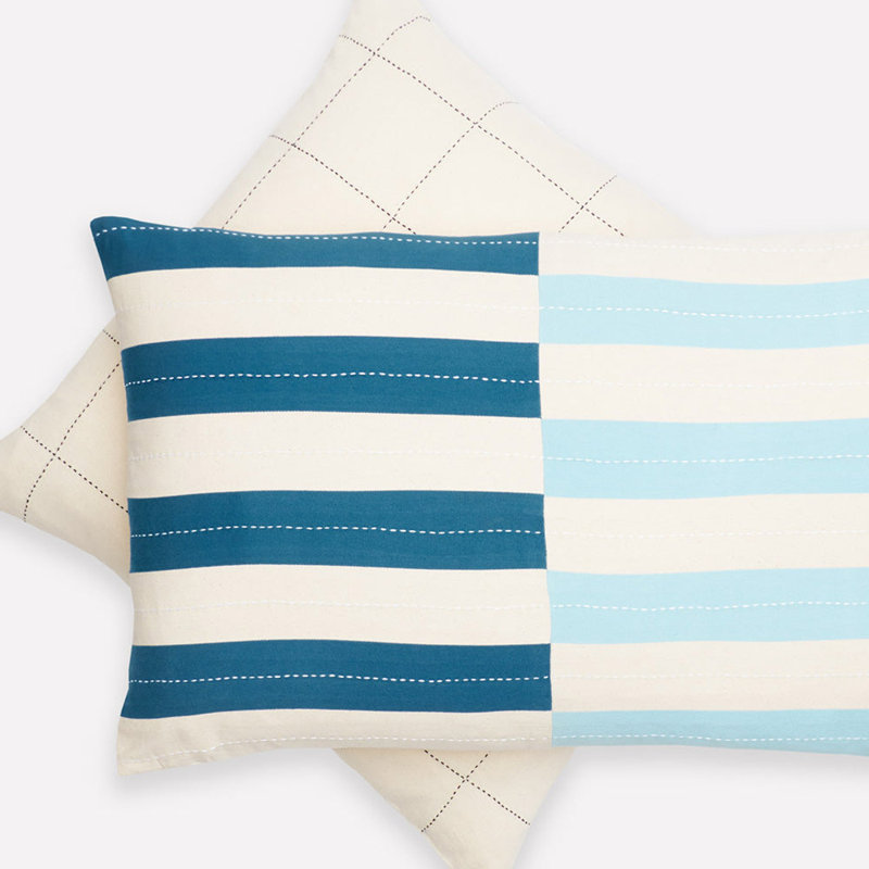 Lumbar Pillow Cover & Insert, Blue