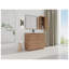 Meuble-lavabo autoportant de 40 po avec lavabo en céramique et deux tiroirs à fermeture en douceur, finition imitation chêne-129891690