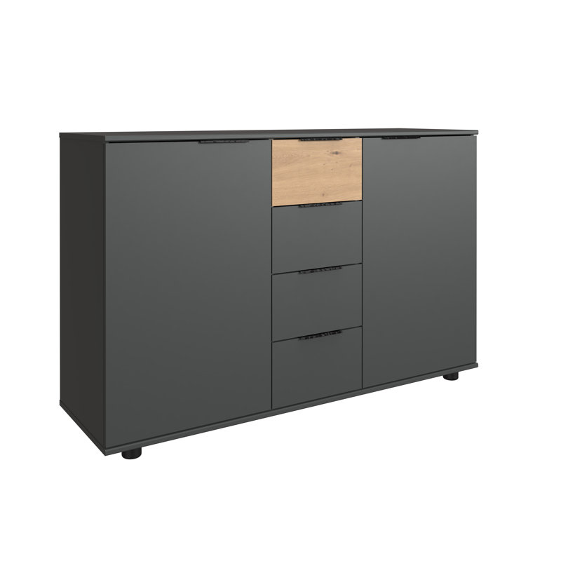 Ambika 130cm W 4 - Drawer Chest of Drawers, Graphite
