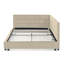 Structure de lit double capitonnée, structure de canapé-lit avec dossier confortable et accoudoirs, lit double pour chambre à coucher, salon, velours (80,5 po x 59 po x 30,5 po)-736061584-736061598