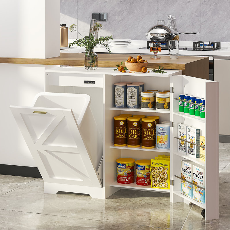Armoire de poubelle de cuisine inclinable avec fonction de désodorisation et station de charge