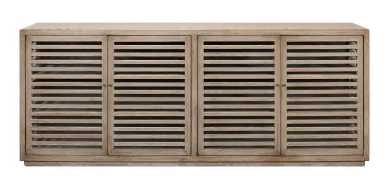 St. Nevis 92'' W Solid Wood Sideboard, Gray
