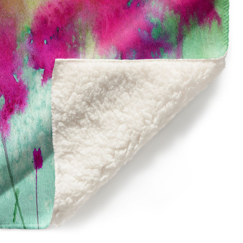 Couverture sherpae 10 pi the florals, l 68 po x L 80 po